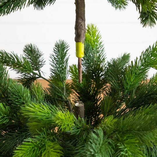 Nearly Natural 4ft. Artificial Real Touch Christmas Spruce Pine in White Decorative Planter